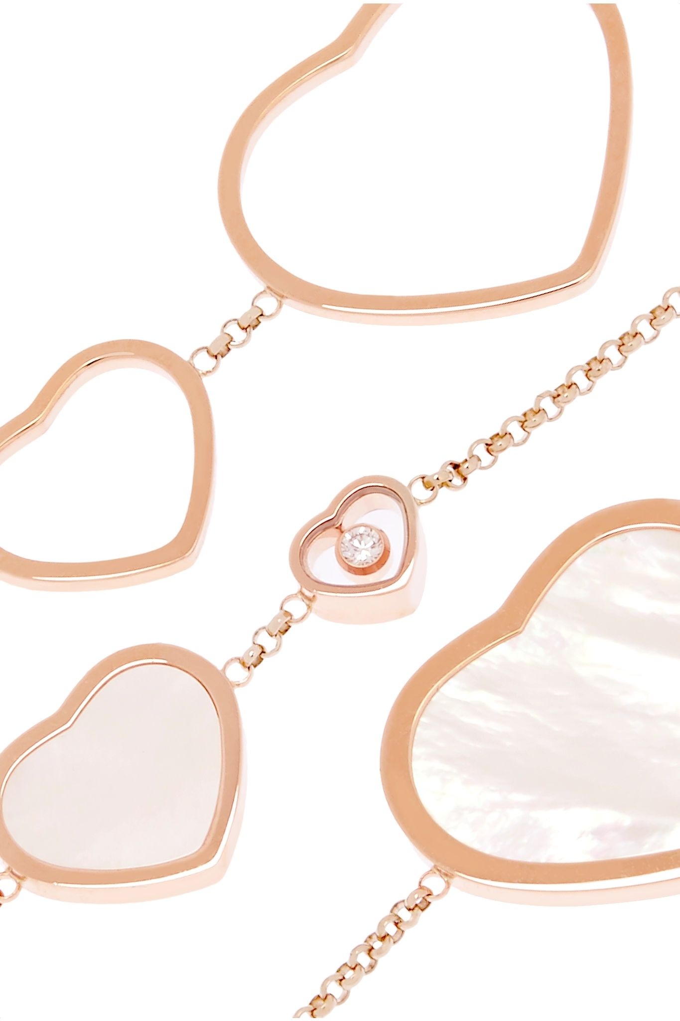 Happy Hearts 18-karat rose gold diamond necklace - 4