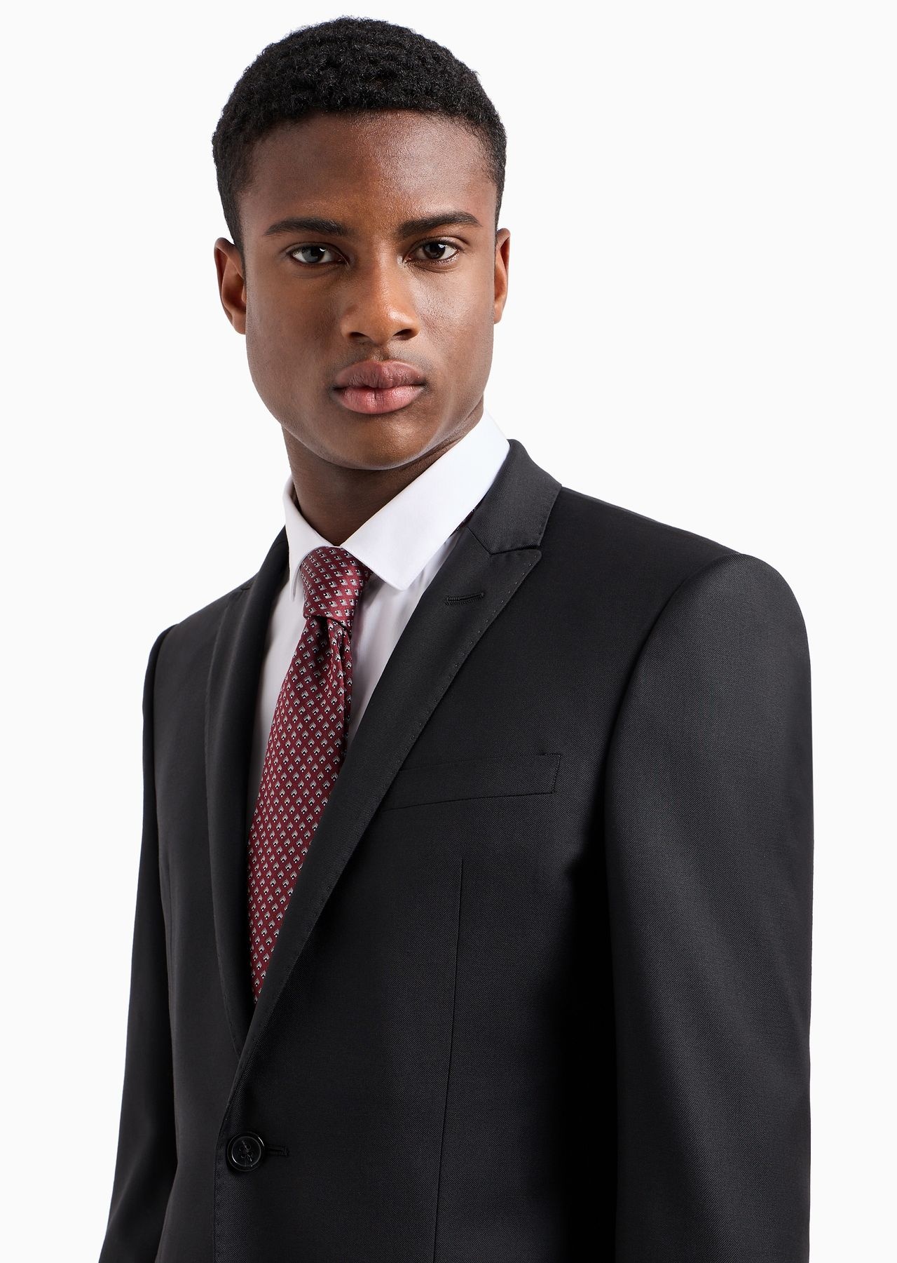 Pure silk tie with jacquard micro-check motif - 3