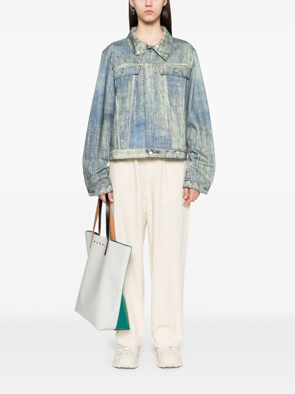 printed denim jacket - 3