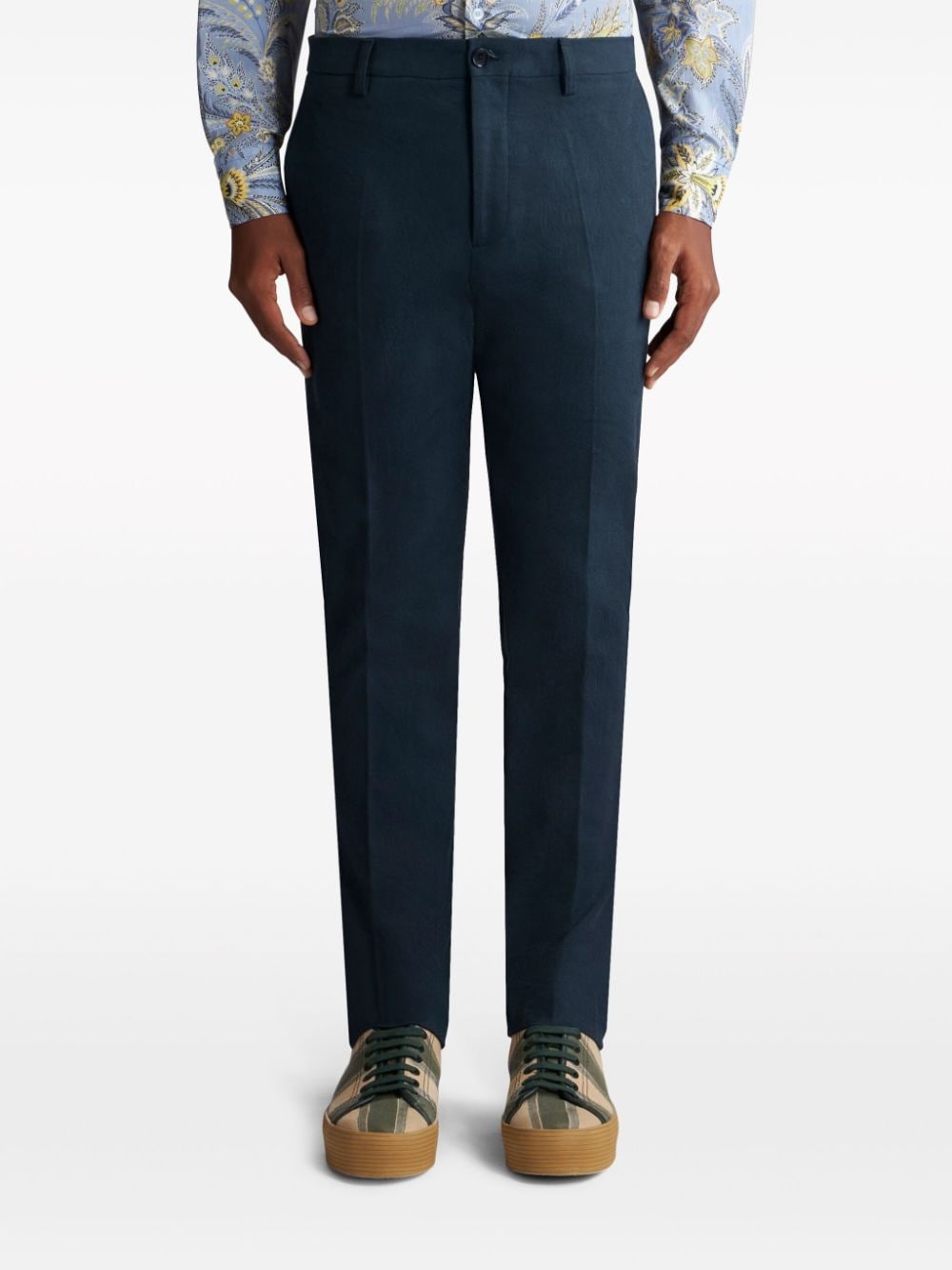 paisley-jacquard chino trousers - 2