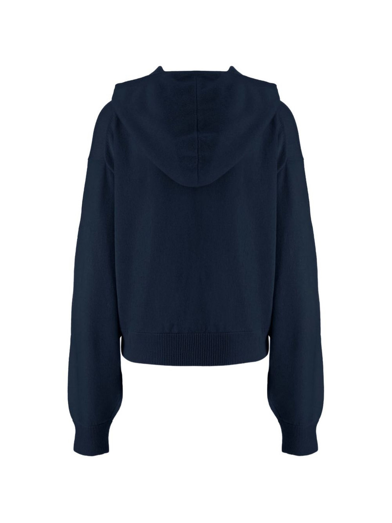 Allude hooded zip-up sweater outlook