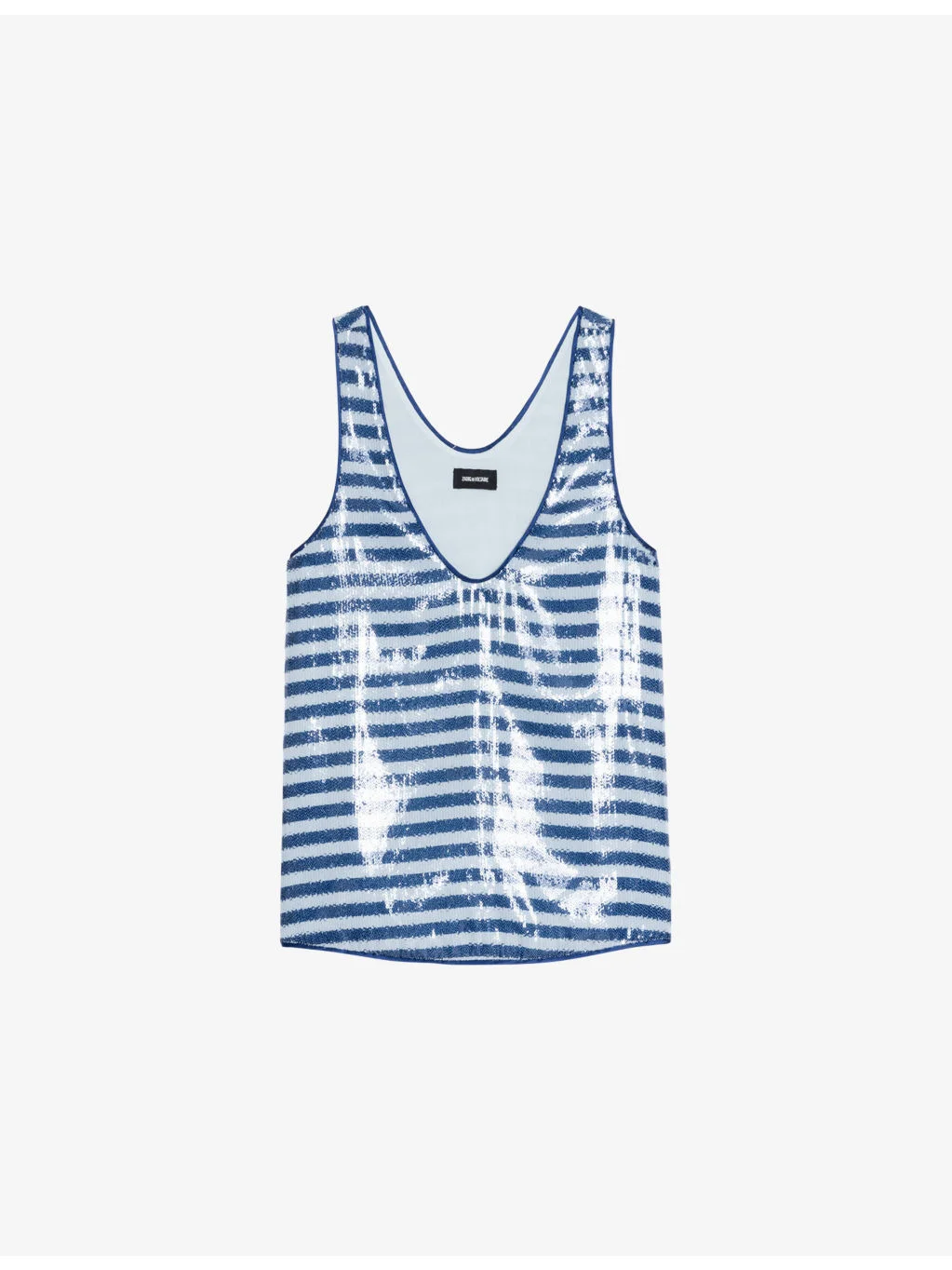 Tarys Striped Sequin-Embellished Top - 1