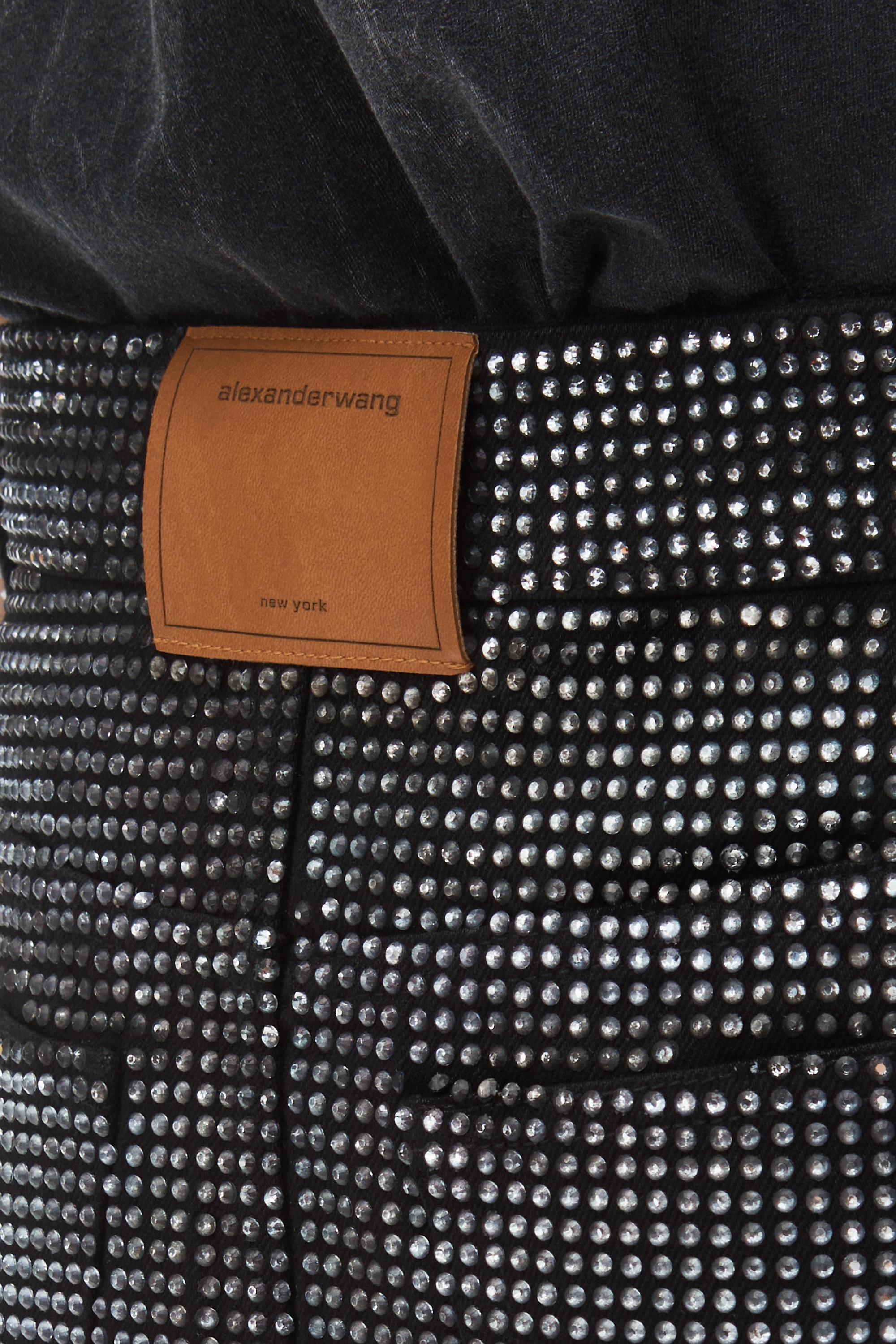【ALEXANDER WANG】Crystal hotfix miniskirt/ミニスカート Alexander Wang crystal hotfix mini skirt in cotton denim