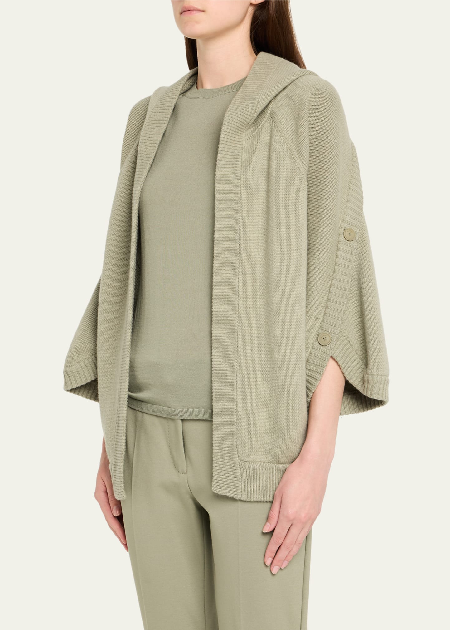 Vals Button Wool-Cashmere Hooded Cardigan - 4