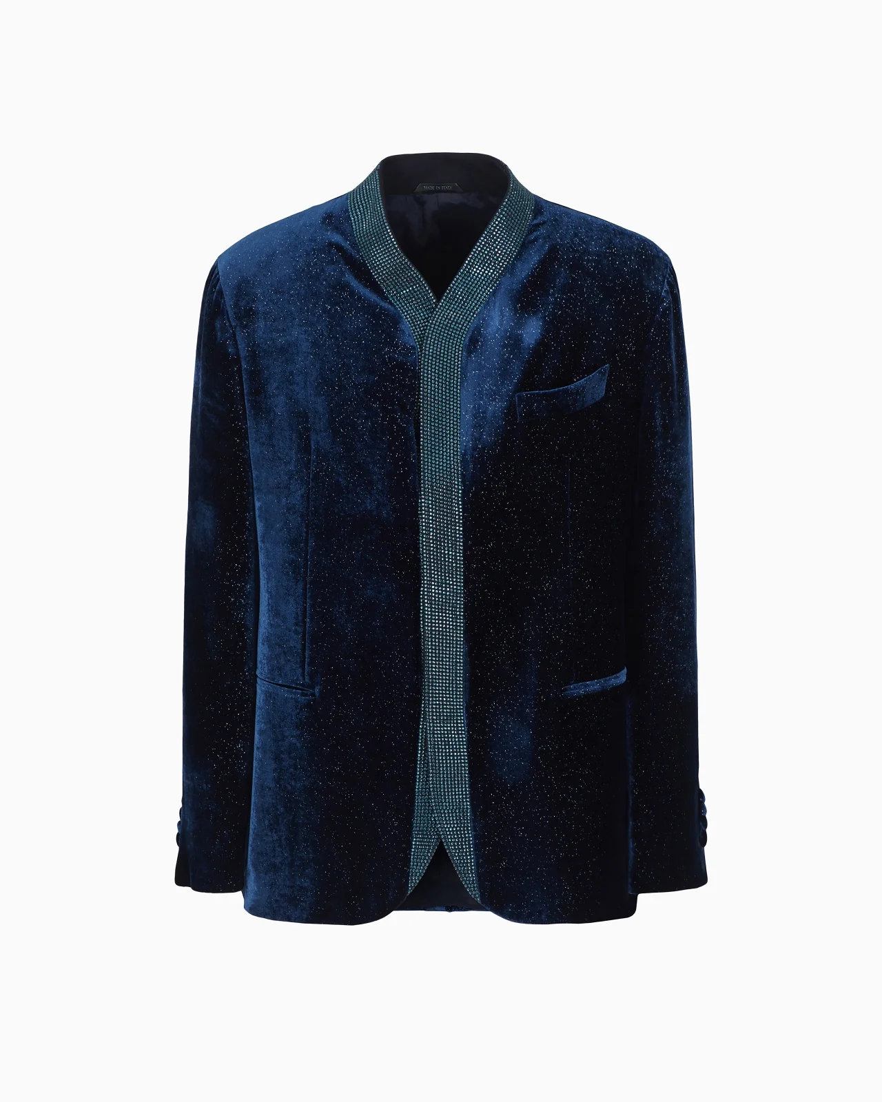 Upton line single-breasted jacket in rhinestoned velvet - 1