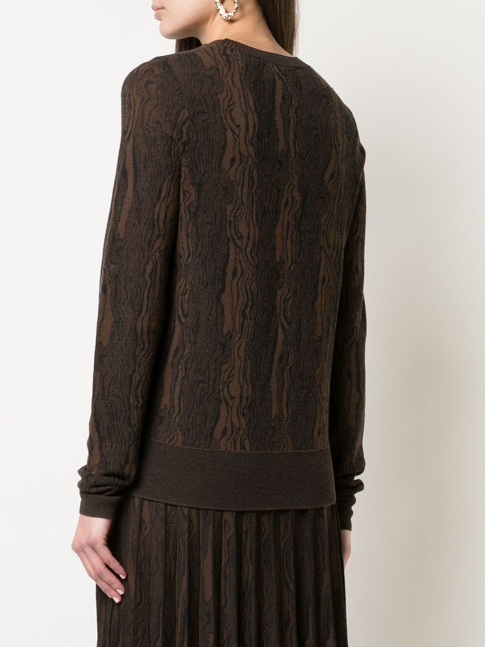 cashmere woodgrain jacquard knit top - 4