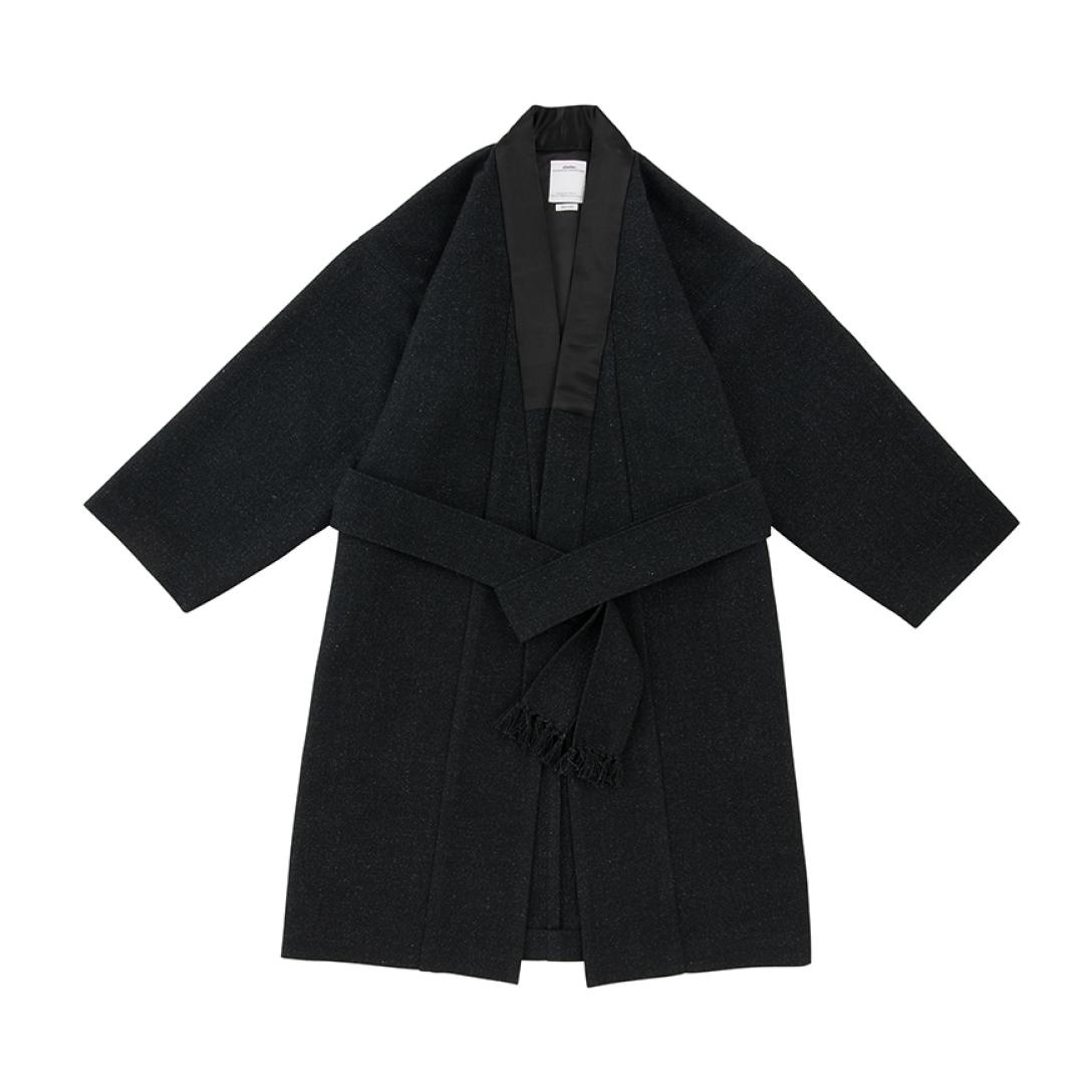 YUKATA COAT (W/LI VNTG TWEED) BLACK - 1