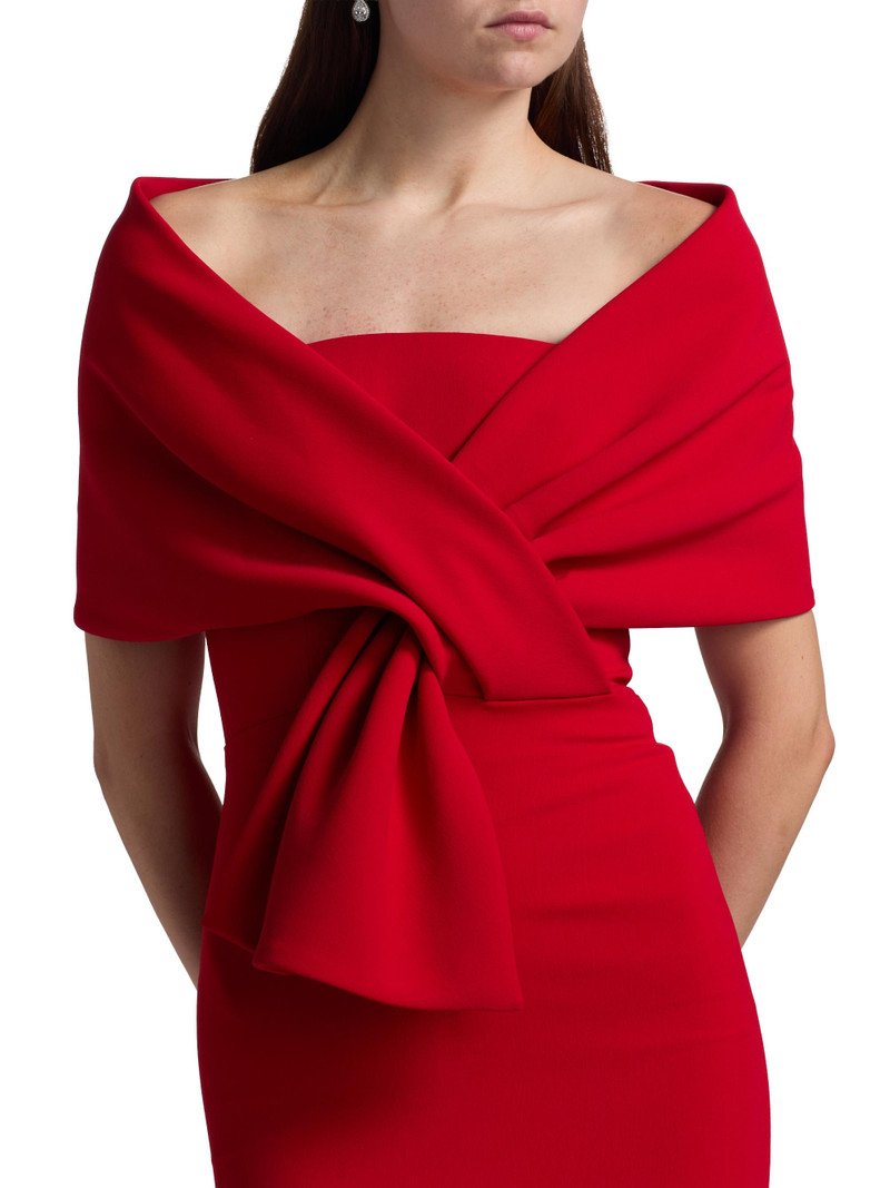 Women's Off-The-Shoulder Cocktail Dress - Red 6