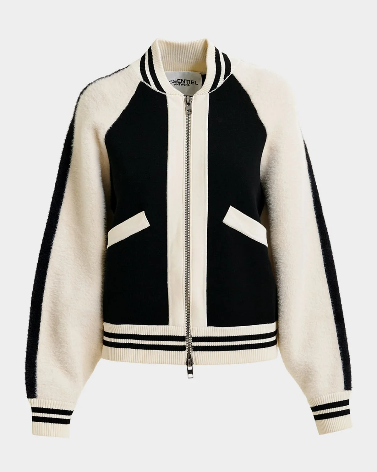 Idol Paneled Knitted Bomber Jacket - 1