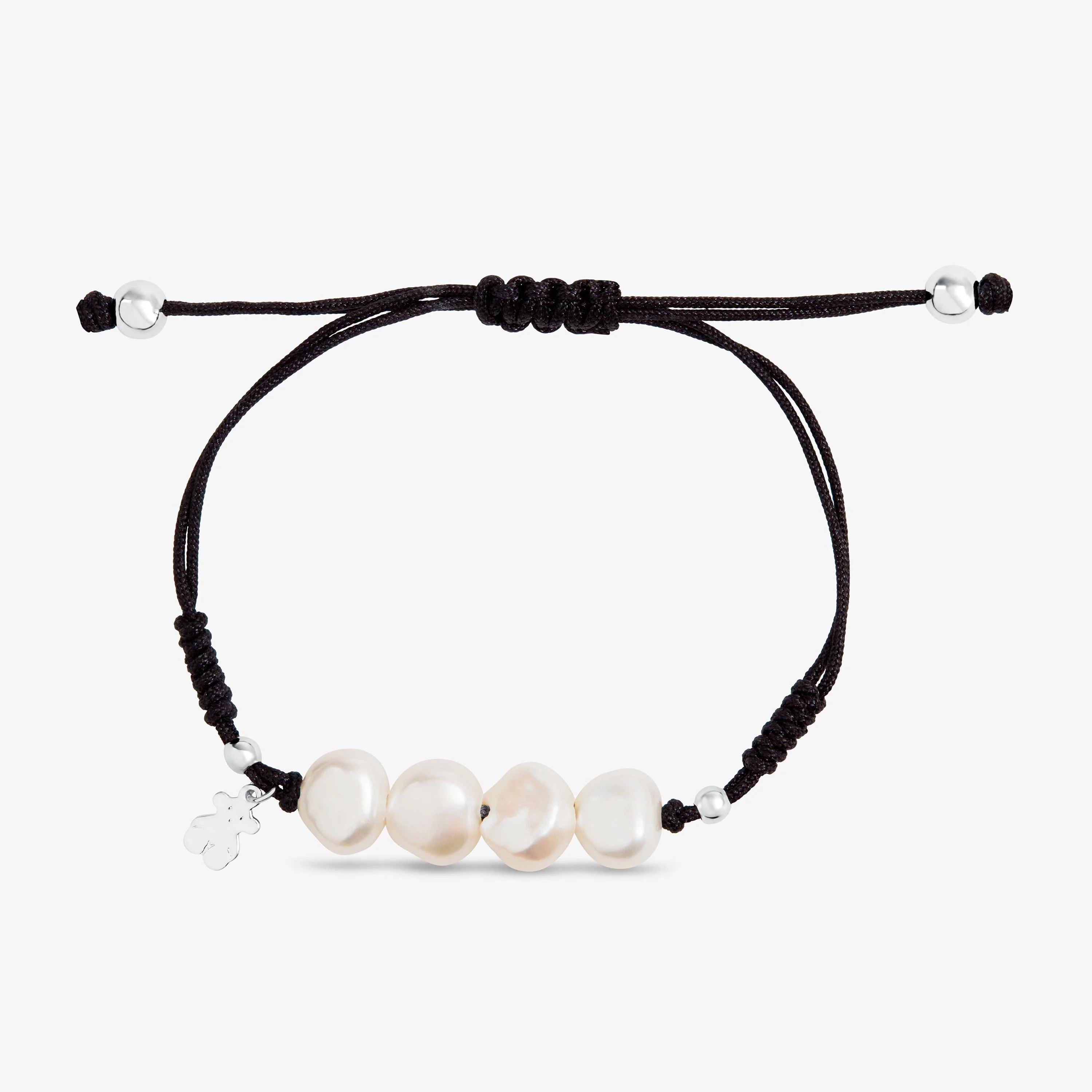 Silver TOUS Pearls Bracelet with Bear motif - 1