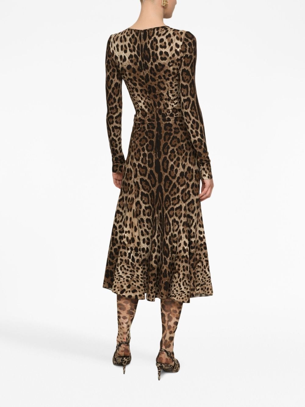 leopard-print midi dress - 4