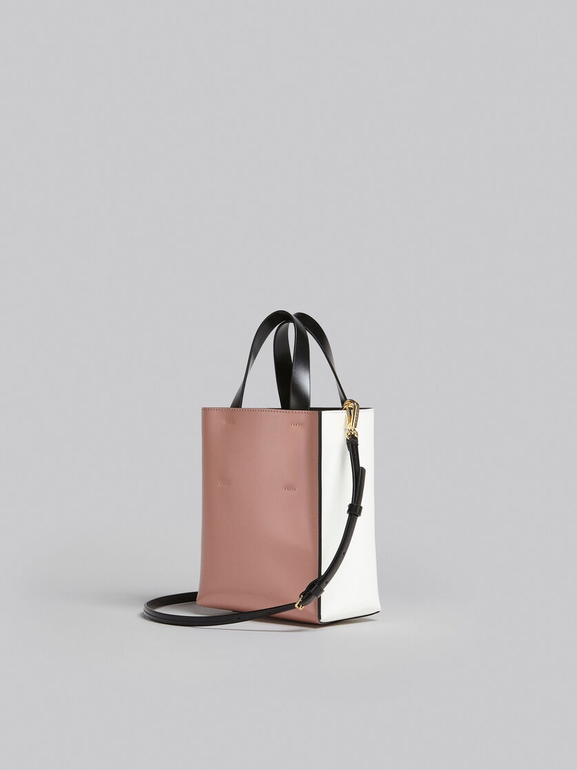 MUSEO MINI BAG IN PINK WHITE AND BLACK LEATHER - 3