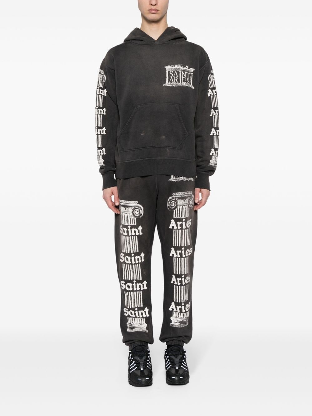 SAINT M×××××× slogan-print cotton track pants