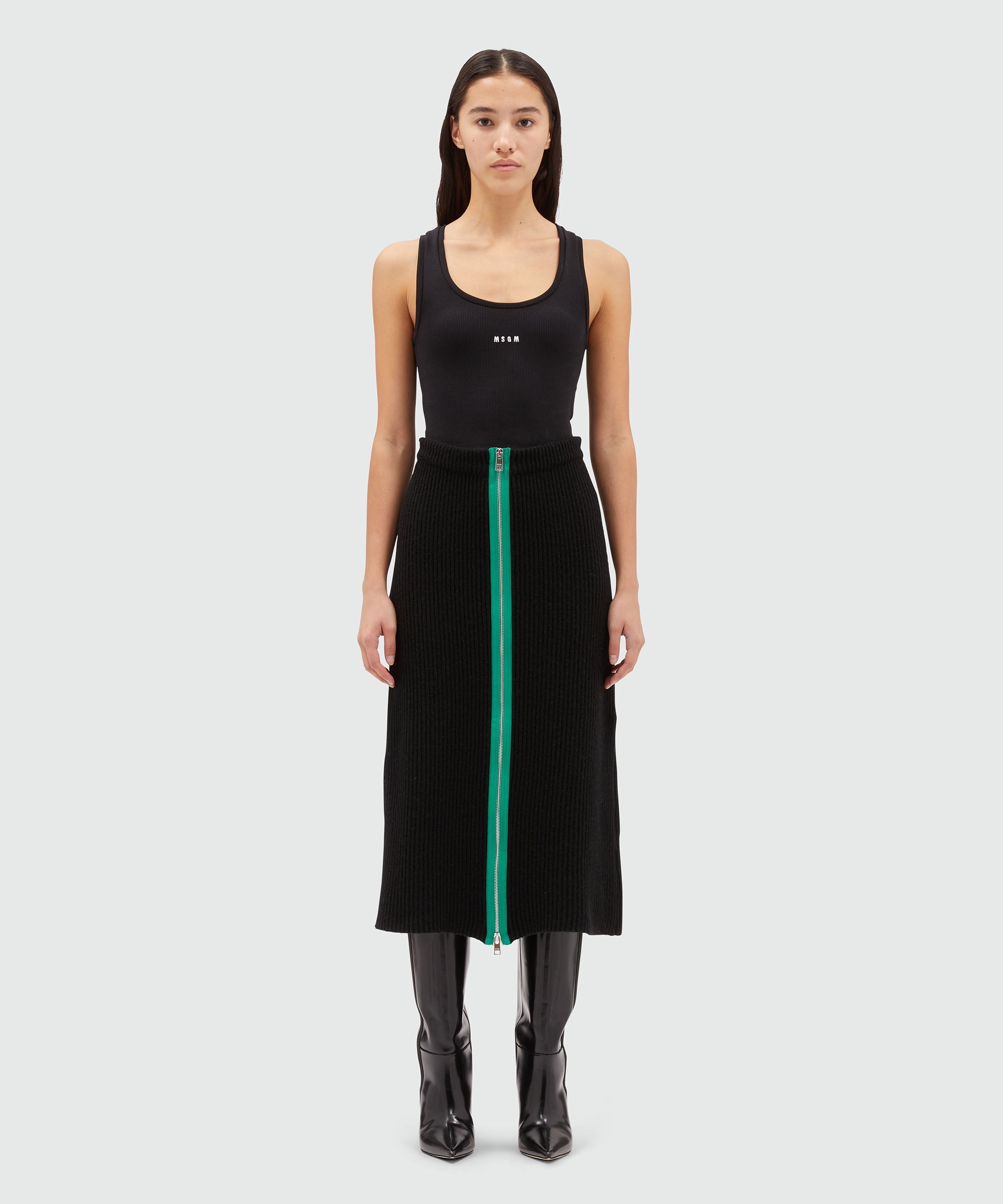Ribbed knit pencil skirt - 2