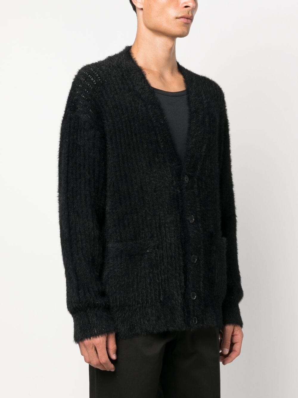 BRUSHED V-NECK CARDIGAN - 5