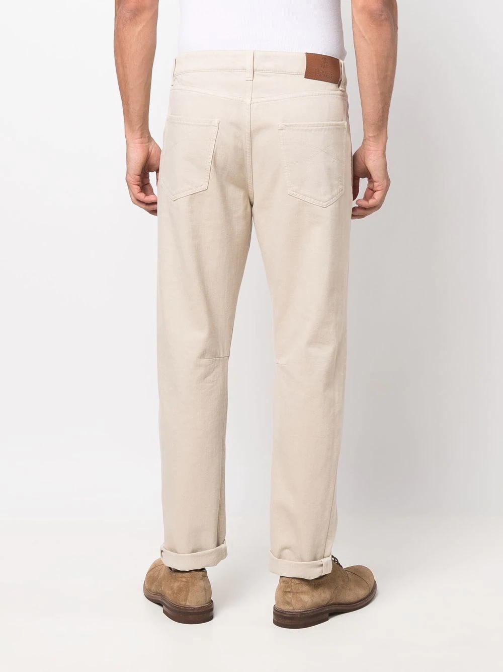 logo-print five-pockets straight-leg trousers - 4