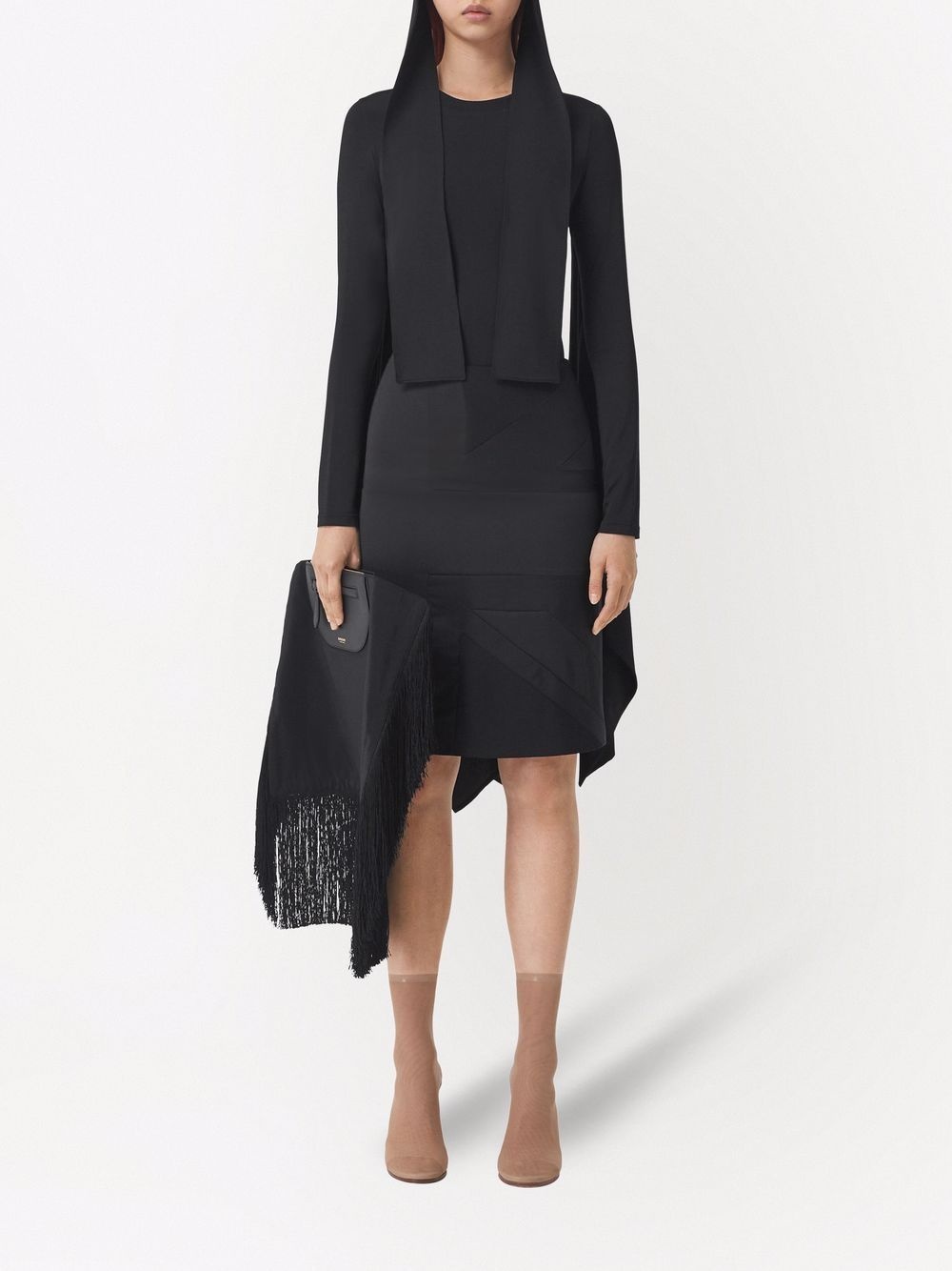 flag drape-detail skirt - 2