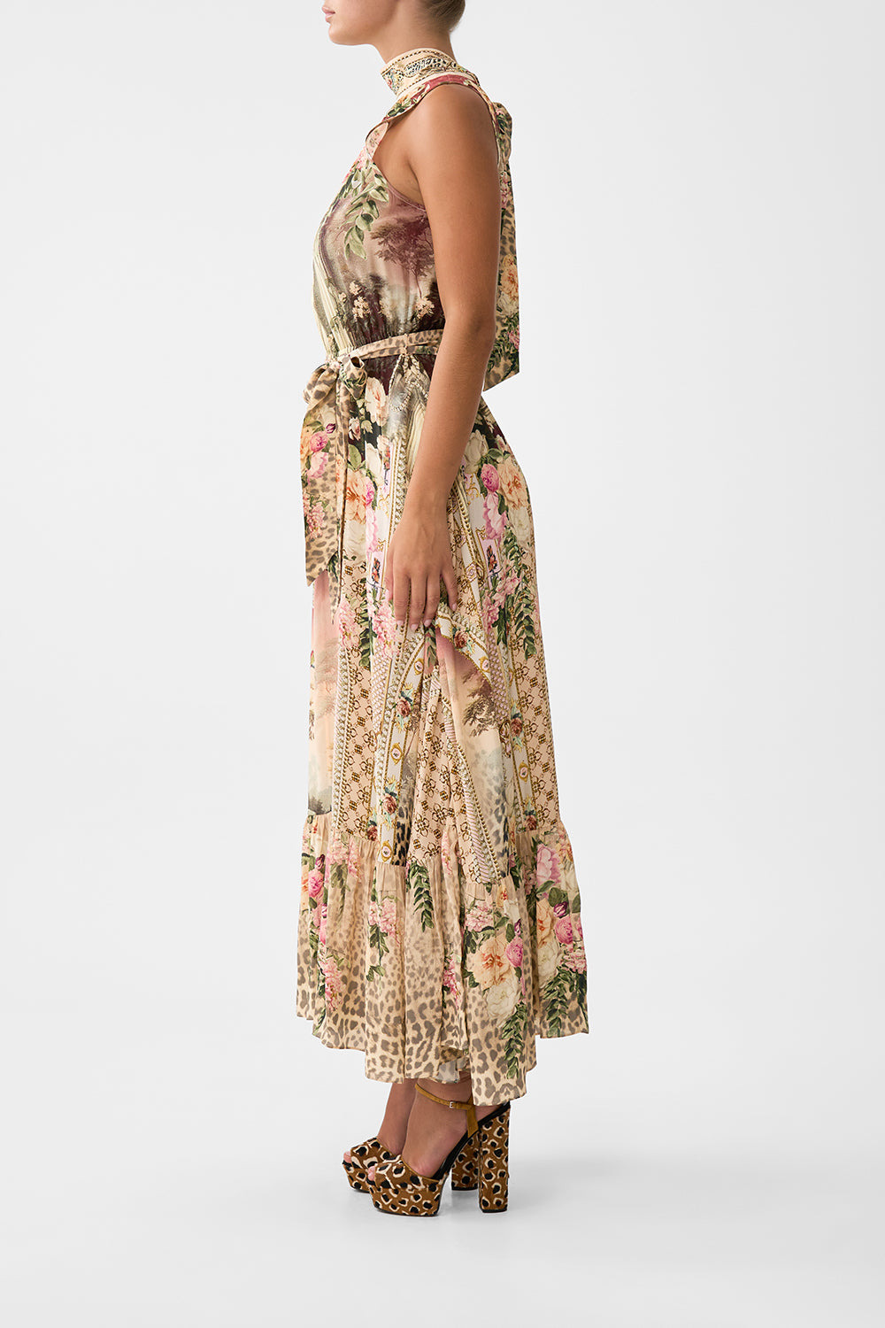 NECKTIE DRESS WITH ELASTICATED WAIST - 4