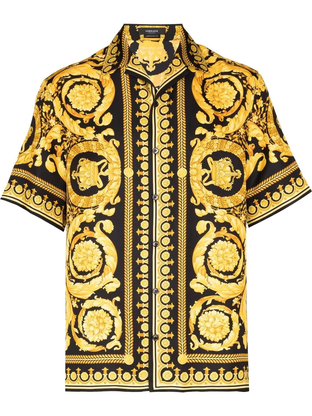 Barocco print silk shirt - 1