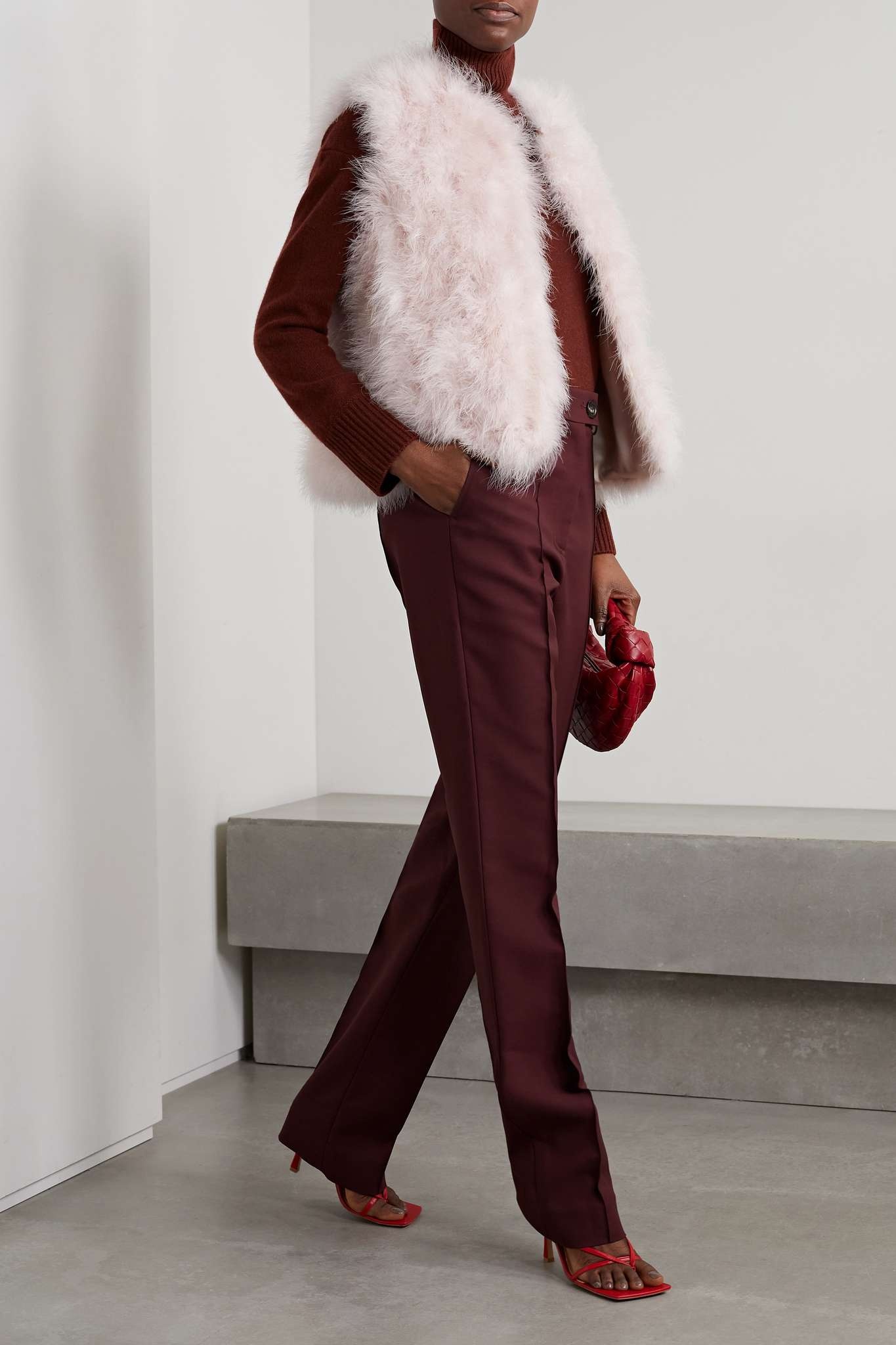 Feathered satin vest - 2