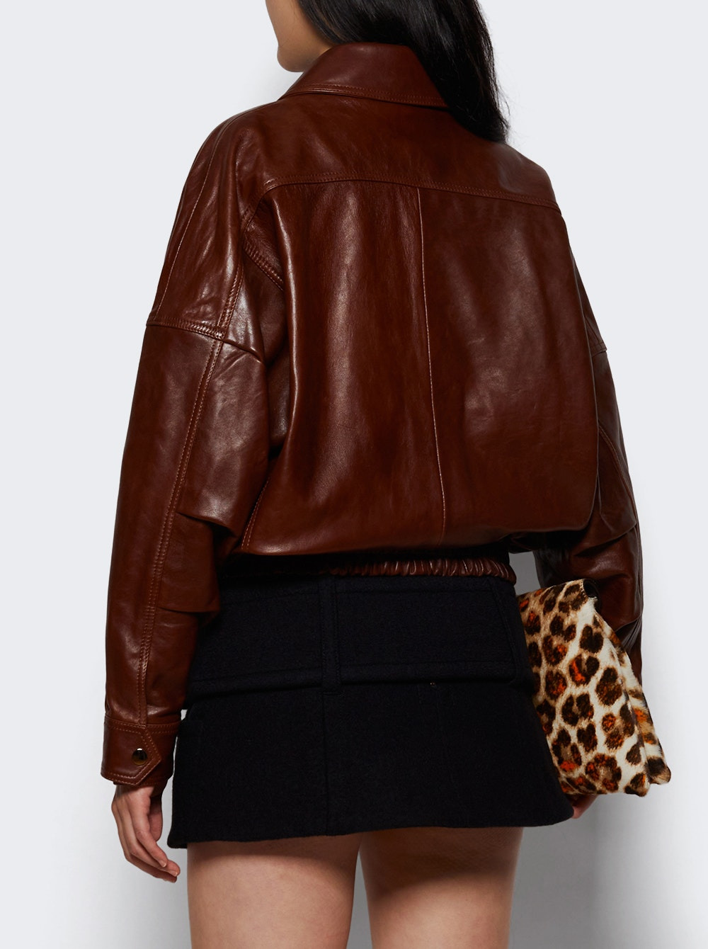 Dalma Relaxed Leather Jacket Auburn Patina - 4
