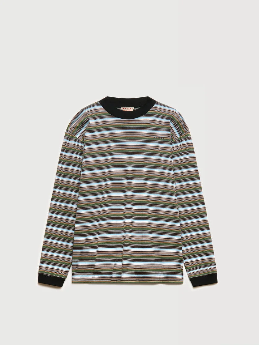 MULTICOLOUR STRIPED COTTON LONG-SLEEVED T-SHIRT - 1