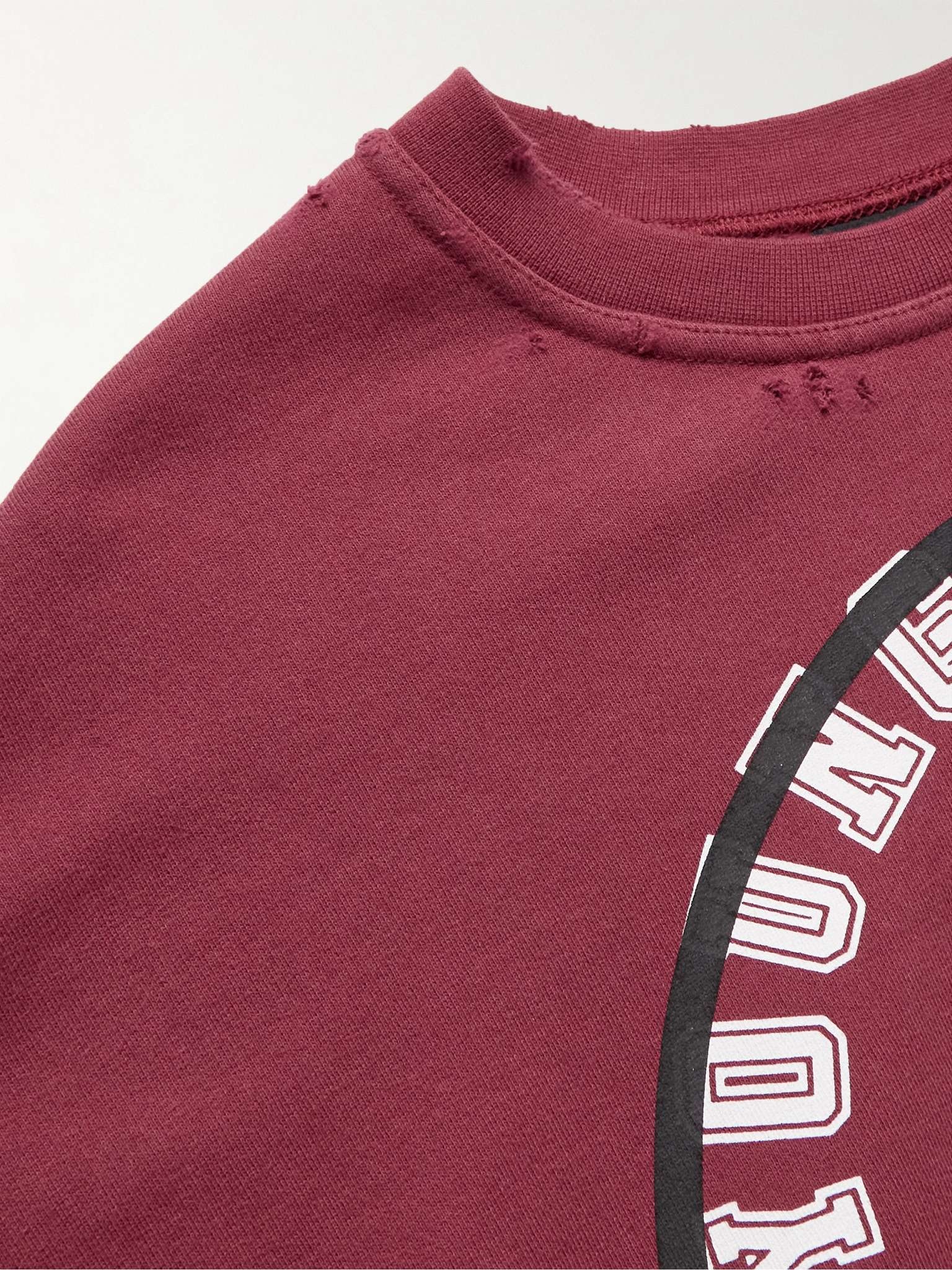 + Smiley Oversized Logo-Print Distressed Cotton-Jersey Sweatshirt - 5