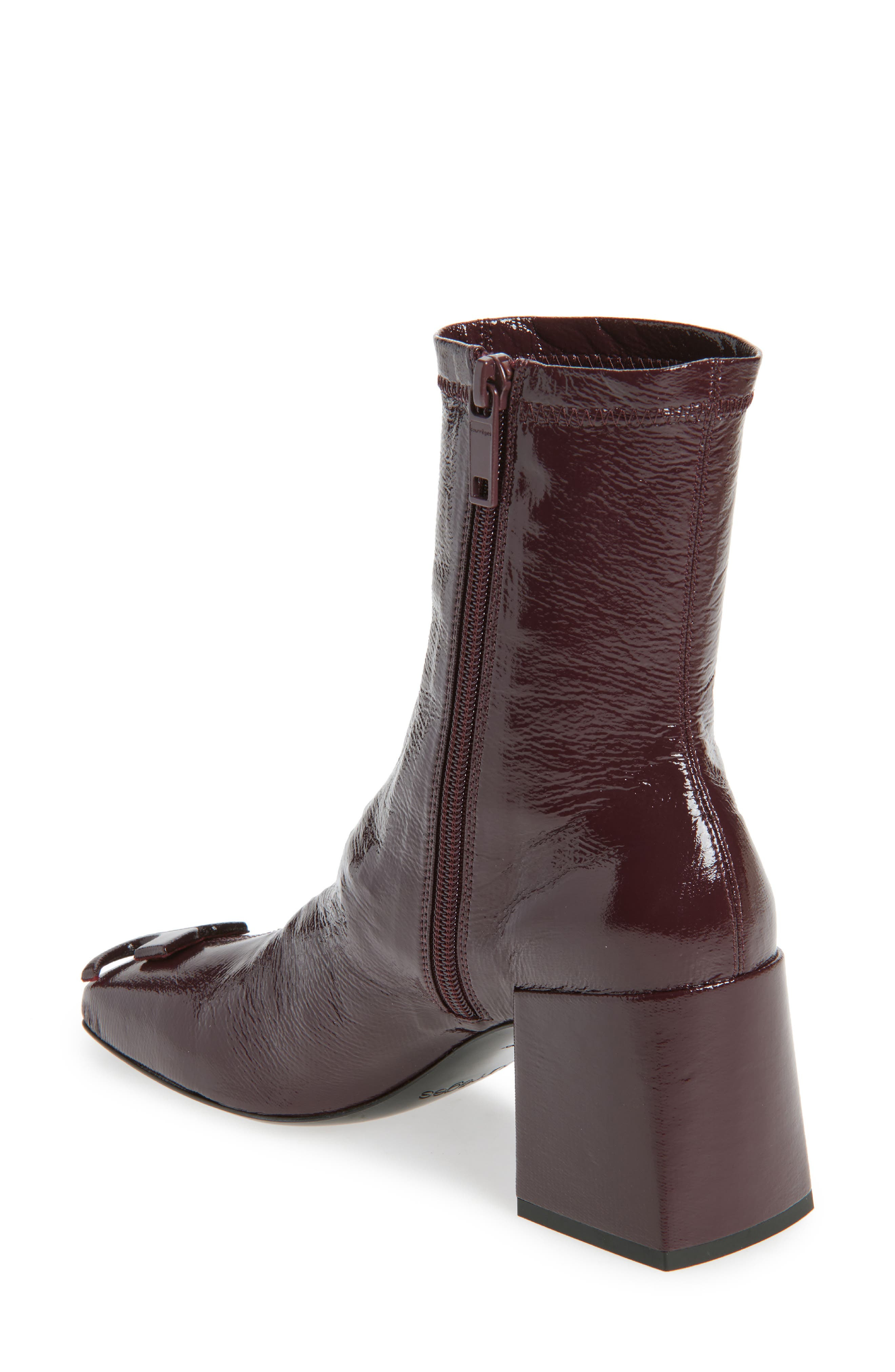 Courrèges Re-Edition Vinyl Ankle Boot in Burgundy at Nordstrom - 2