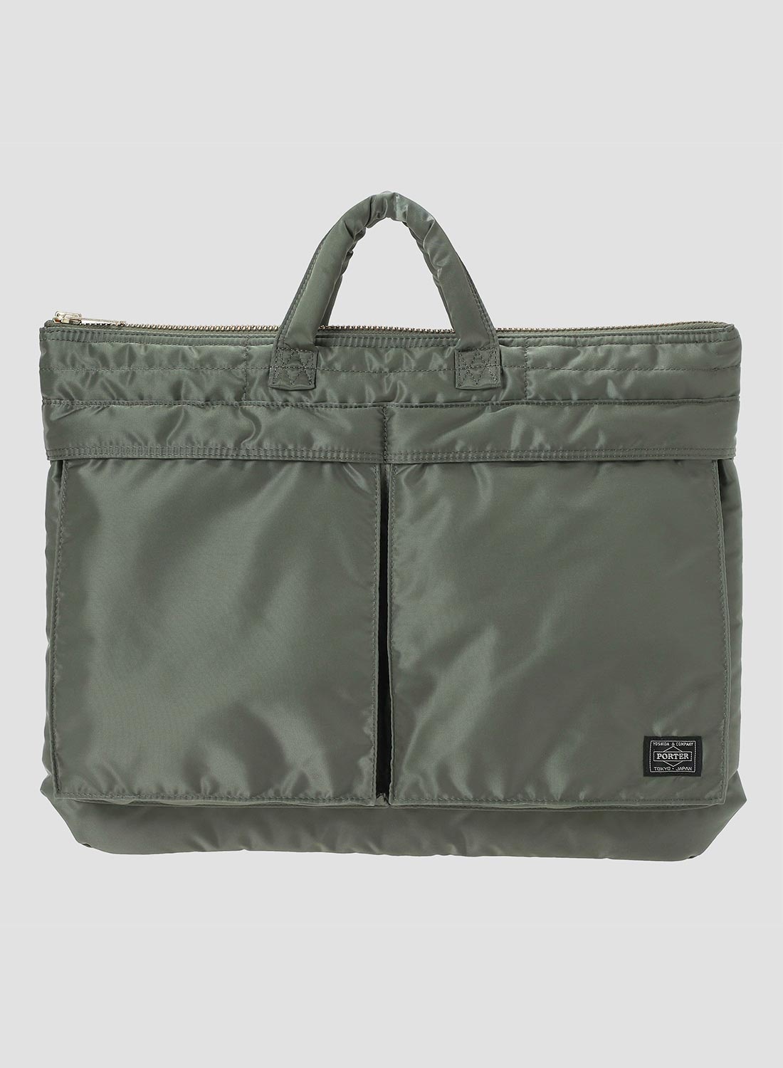 Porter-Yoshida & Co Tanker Short Helmet Bag Large in Sage Green - 2