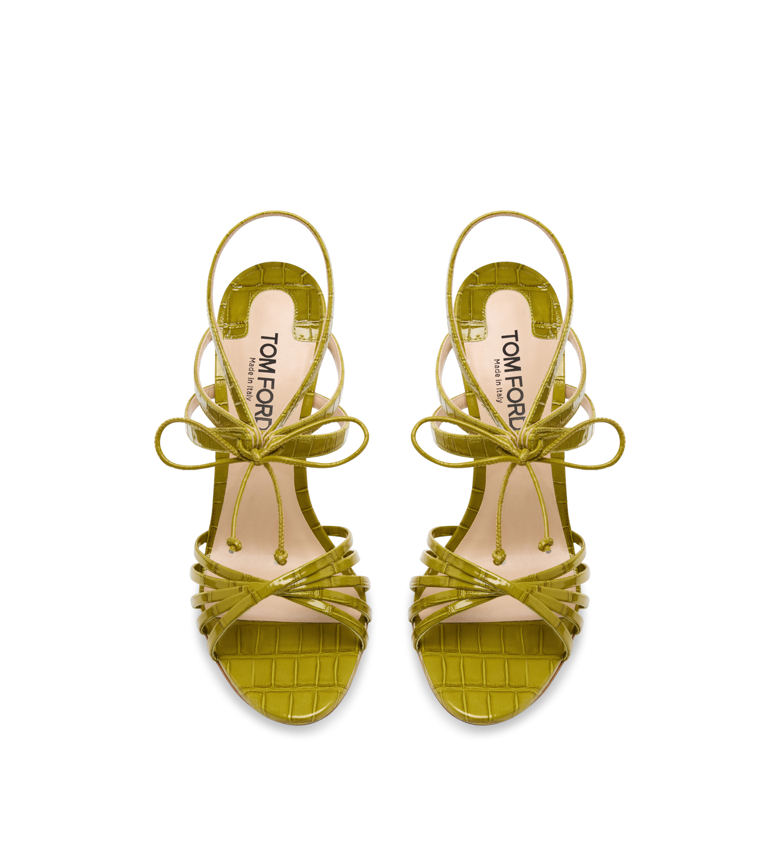 STAMPED CROCODILE LEATHER ANGELICA SANDAL - 4