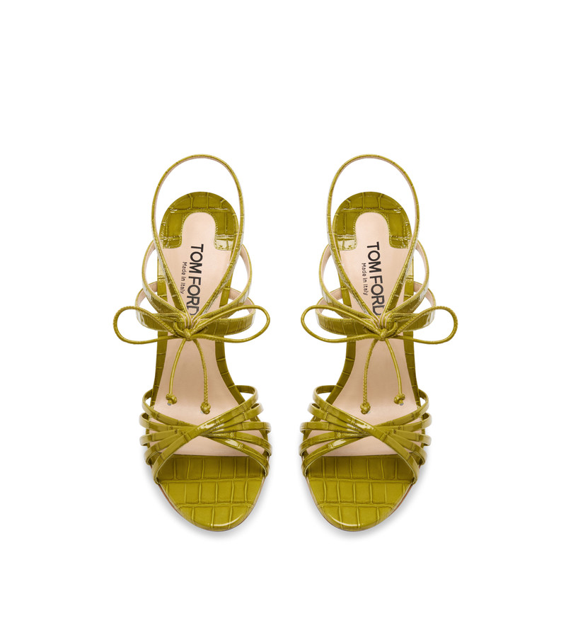 STAMPED CROCODILE LEATHER ANGELICA SANDAL 4