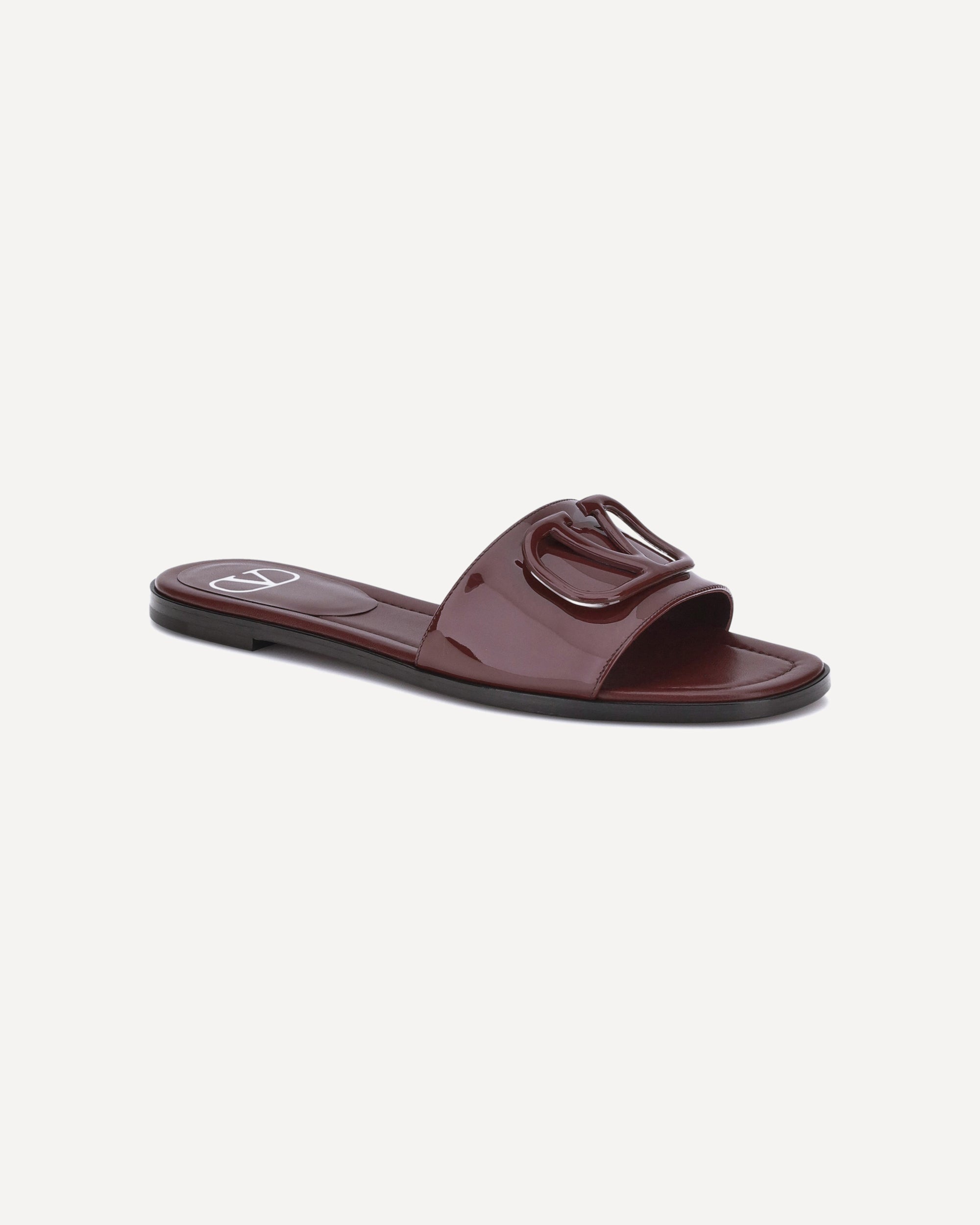 Patent leathe VLogo slide Sandals - 2