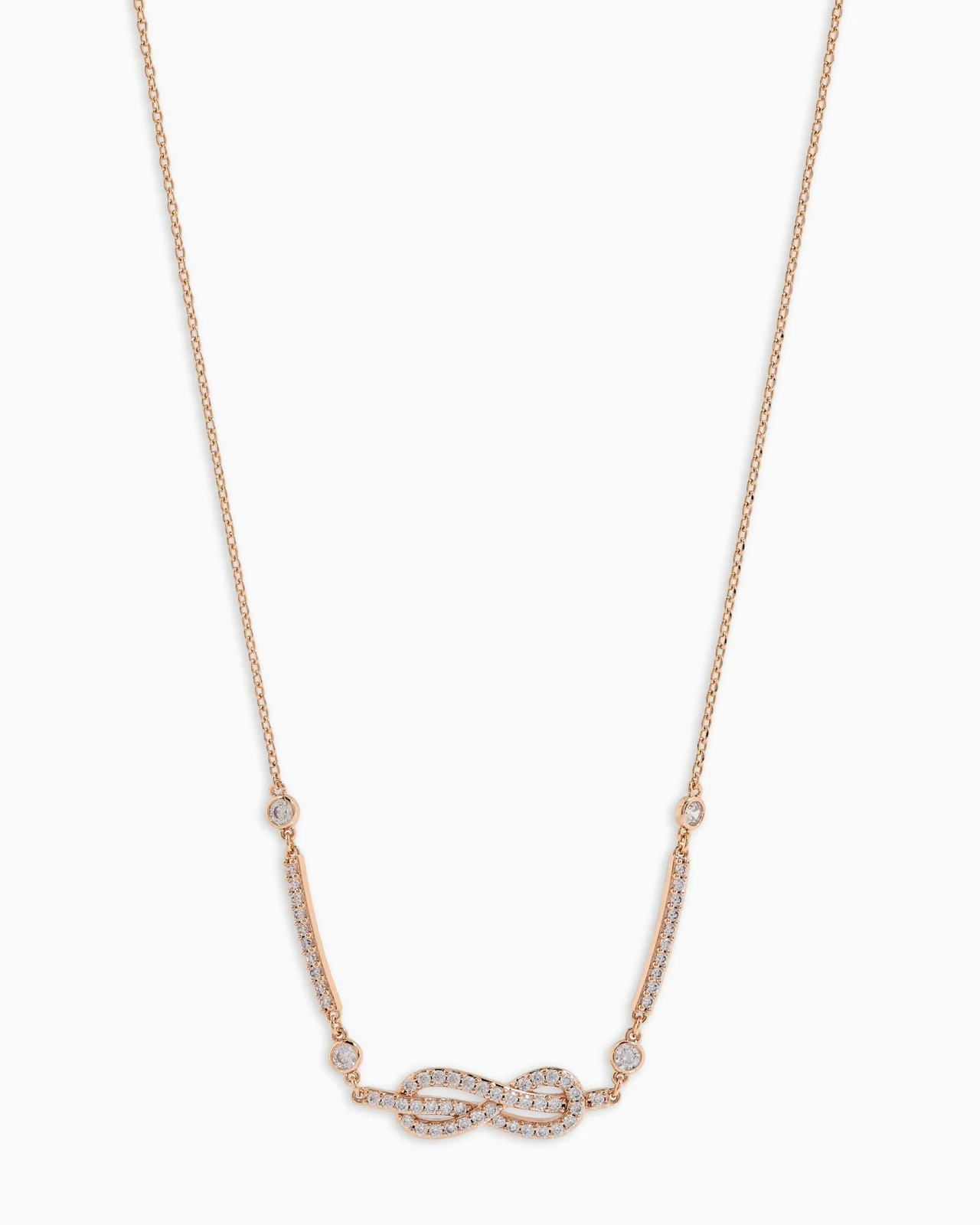 ROSE GOLD-TONE BRASS STATION NECKLACE - 1