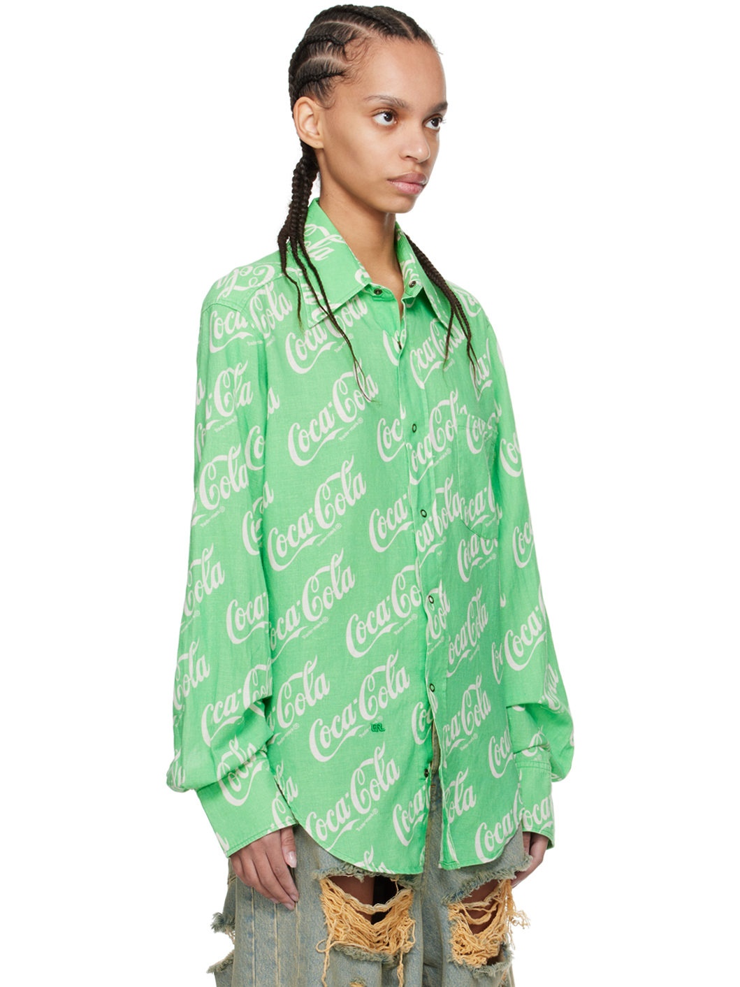Green Printed Shirt - 2