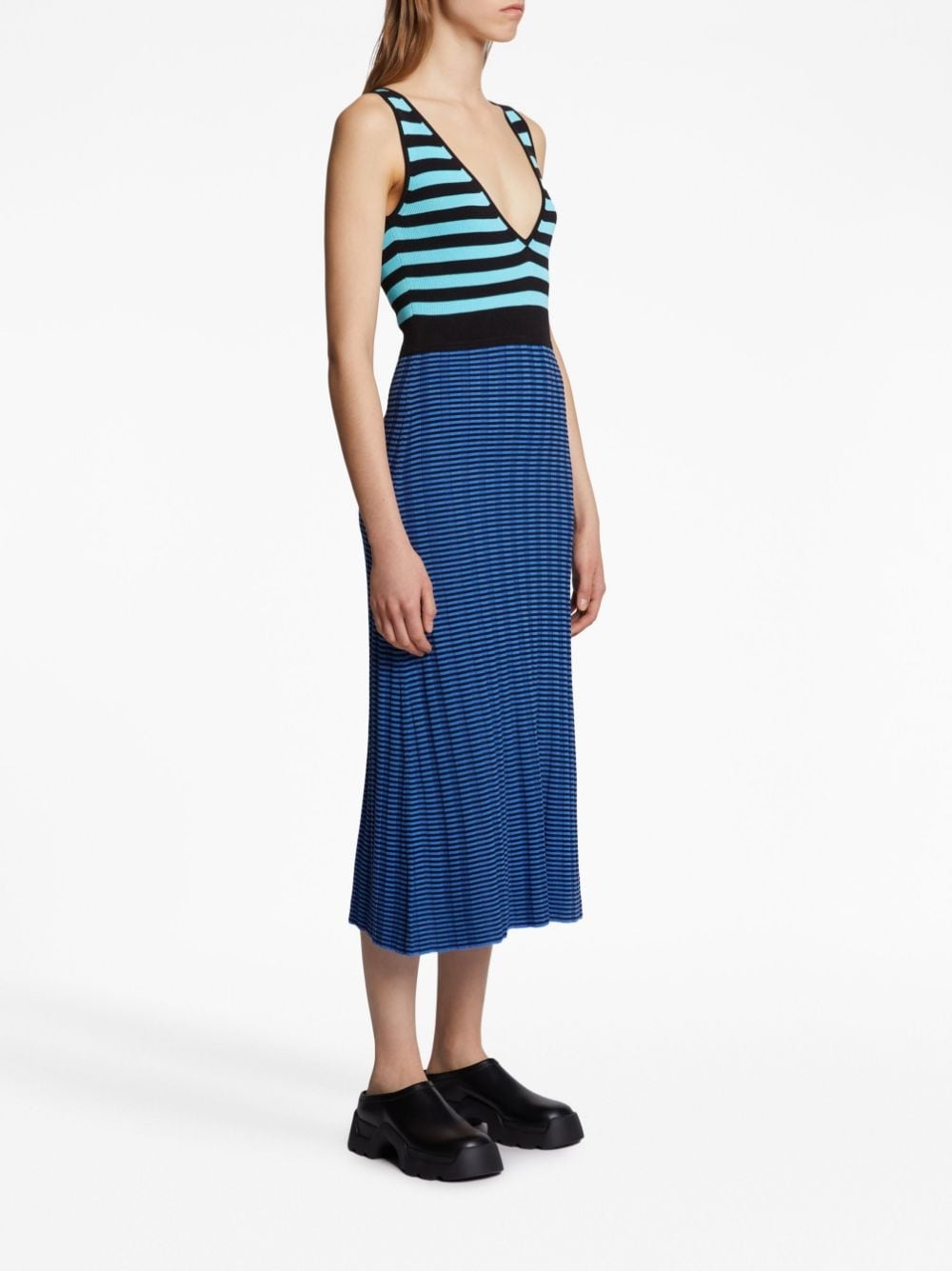 striped sleeveless dress - 3