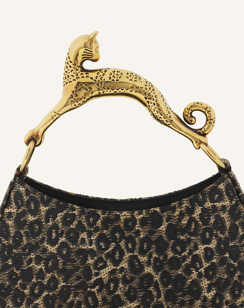 HOBO CAT BAG IN RAFFIA LEOPARD PRINT 5