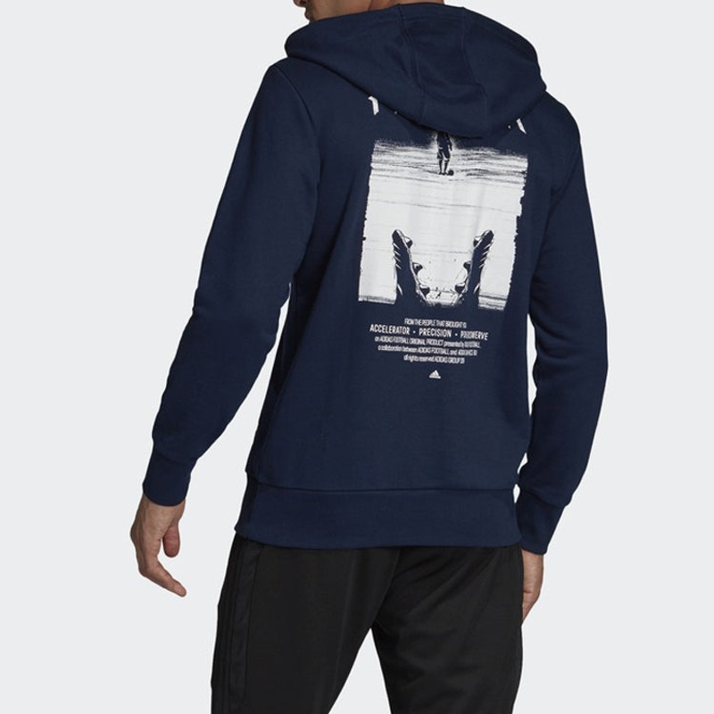 adidas adidas Pred Poster Hdy Soccer/Football Hooded Jacket Navy Blue DU8432 outlook