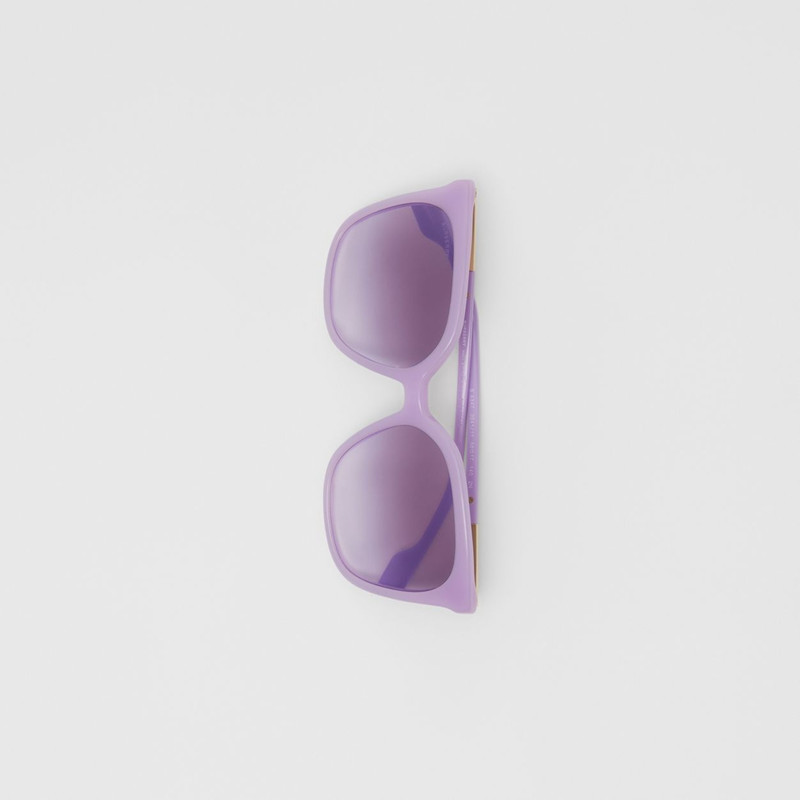 Icon Stripe Detail Oversized Square Frame Sunglasses 4