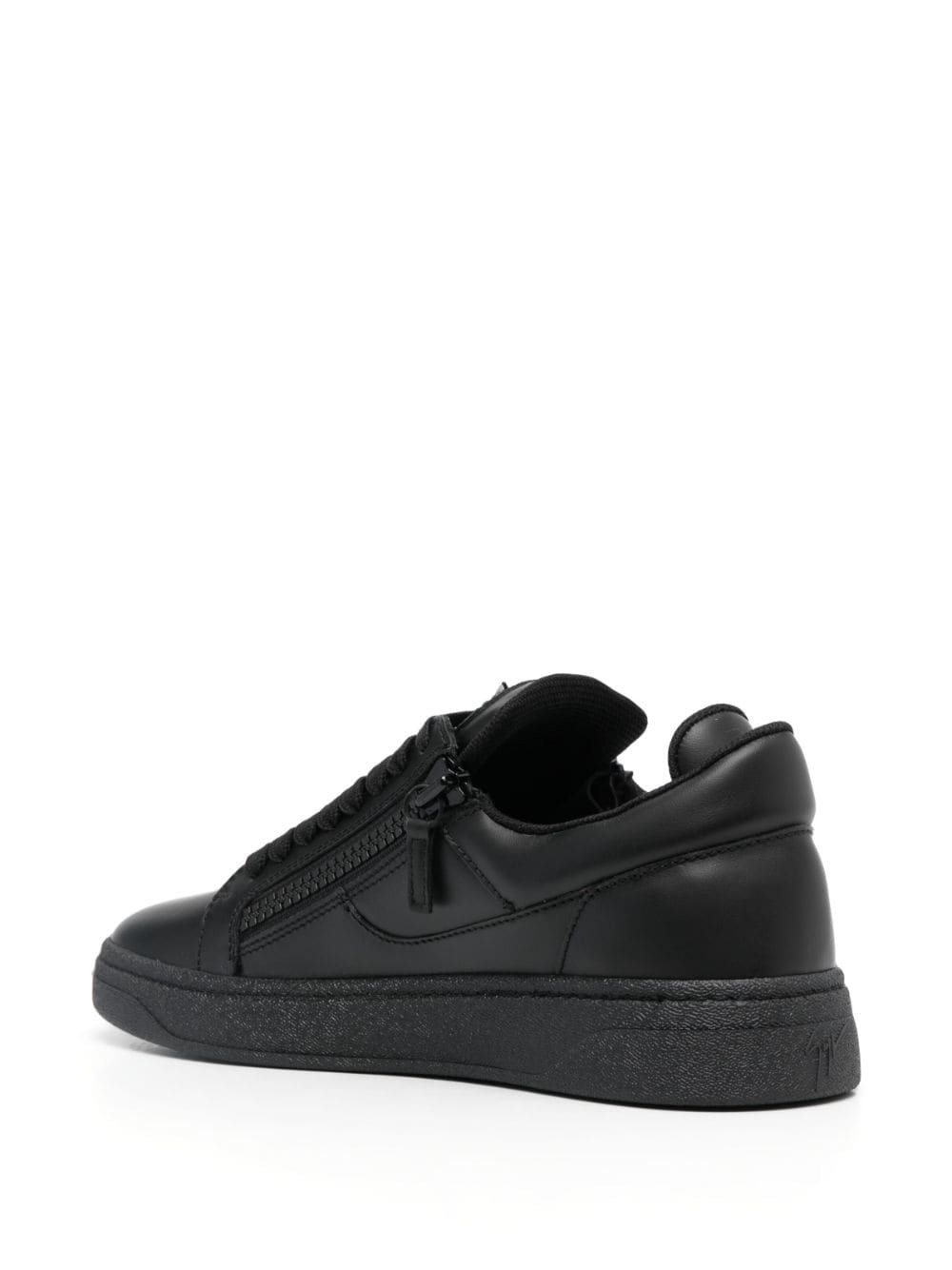 side-zip leather low-top sneakers - 3