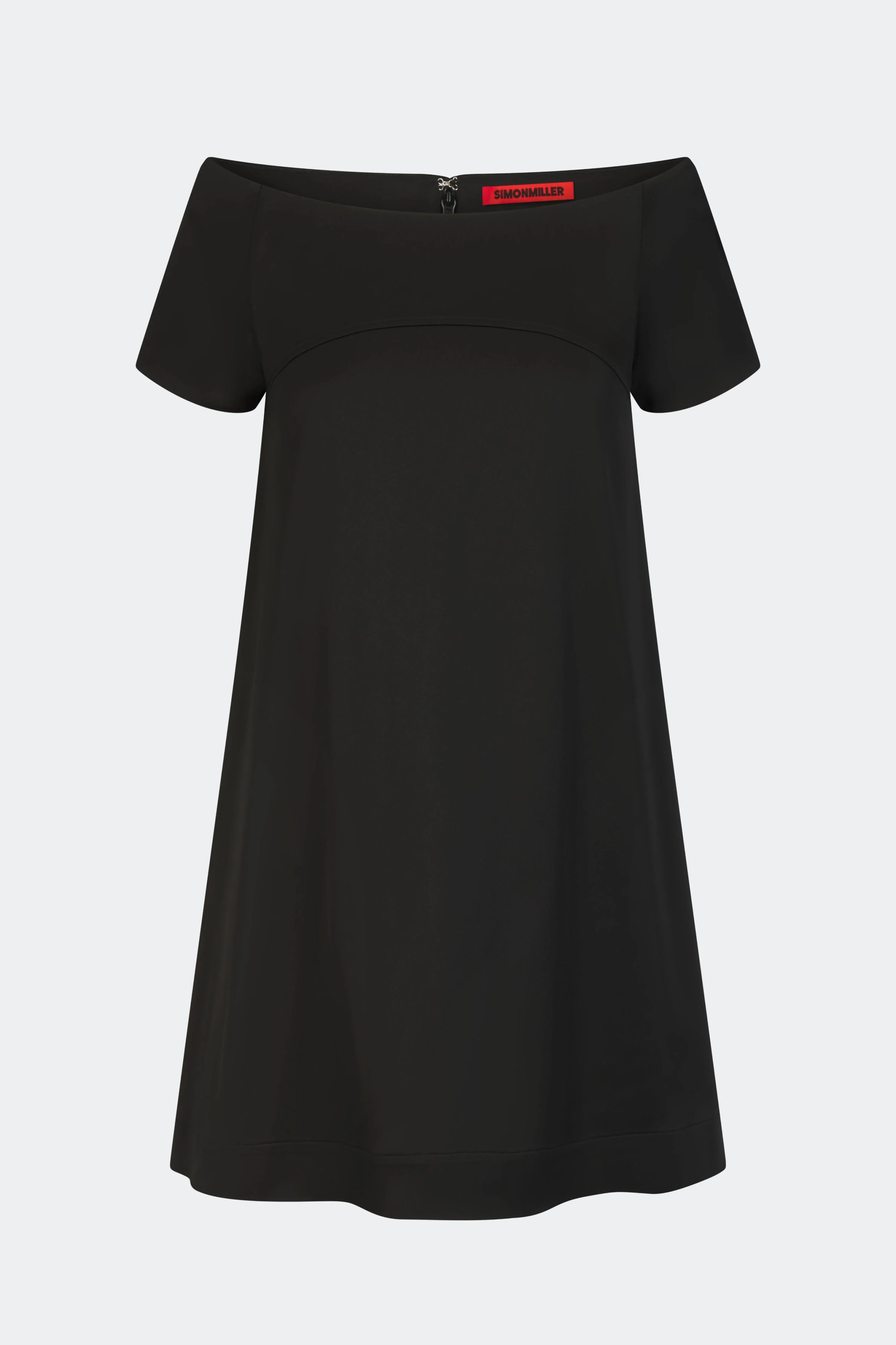 Taja Satin Mini Dress In Black - 1