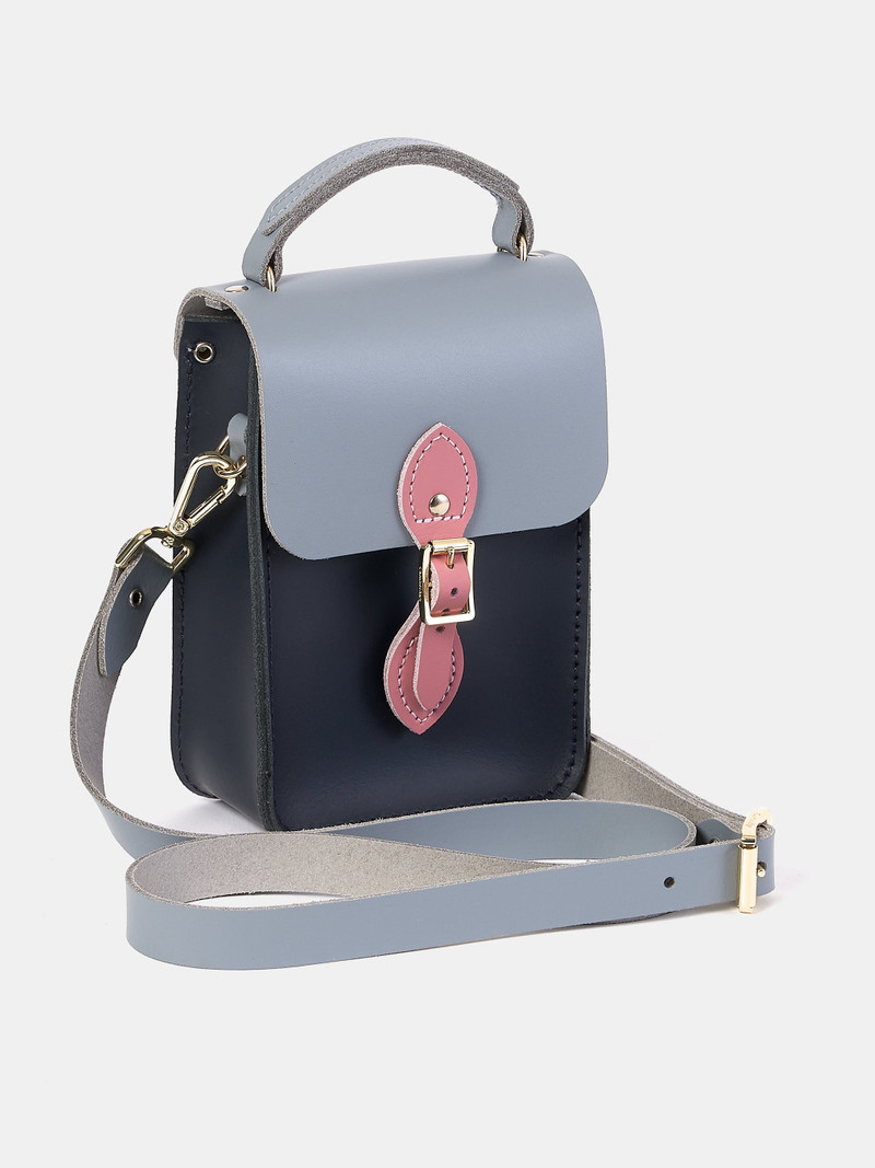 Cambridge Satchel The Mini Binocular Bag - Navy, French Grey & Rambling Rose outlook