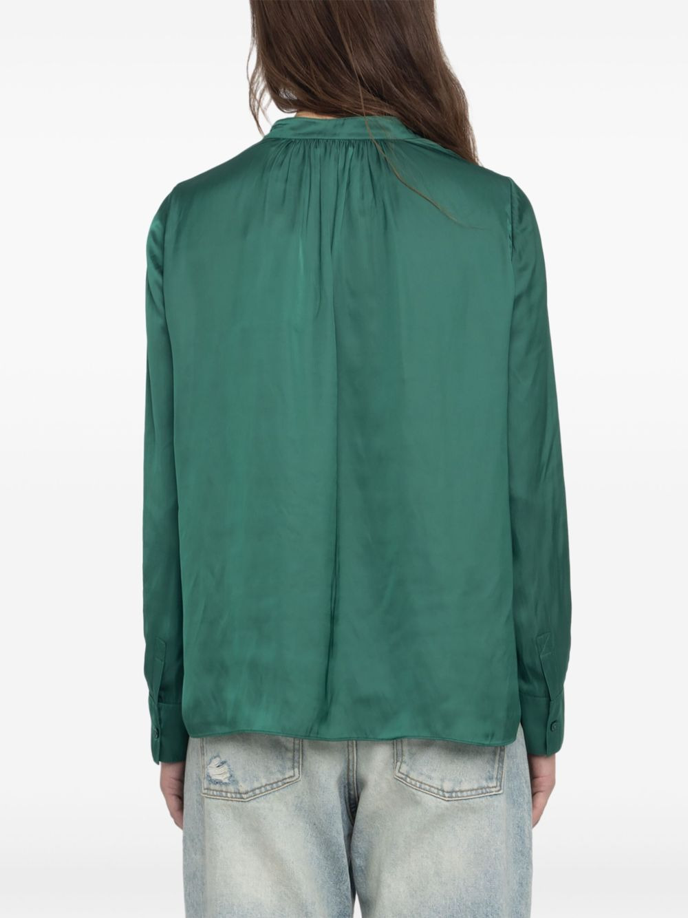 Tink satin V-neck top - 3