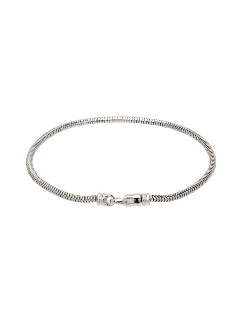 TOM WOOD Silver Snake Slim Bracelet outlook