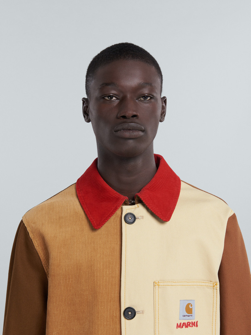 MARNI X CARHARTT WIP - BROWN COLOUR-BLOCK COAT 4