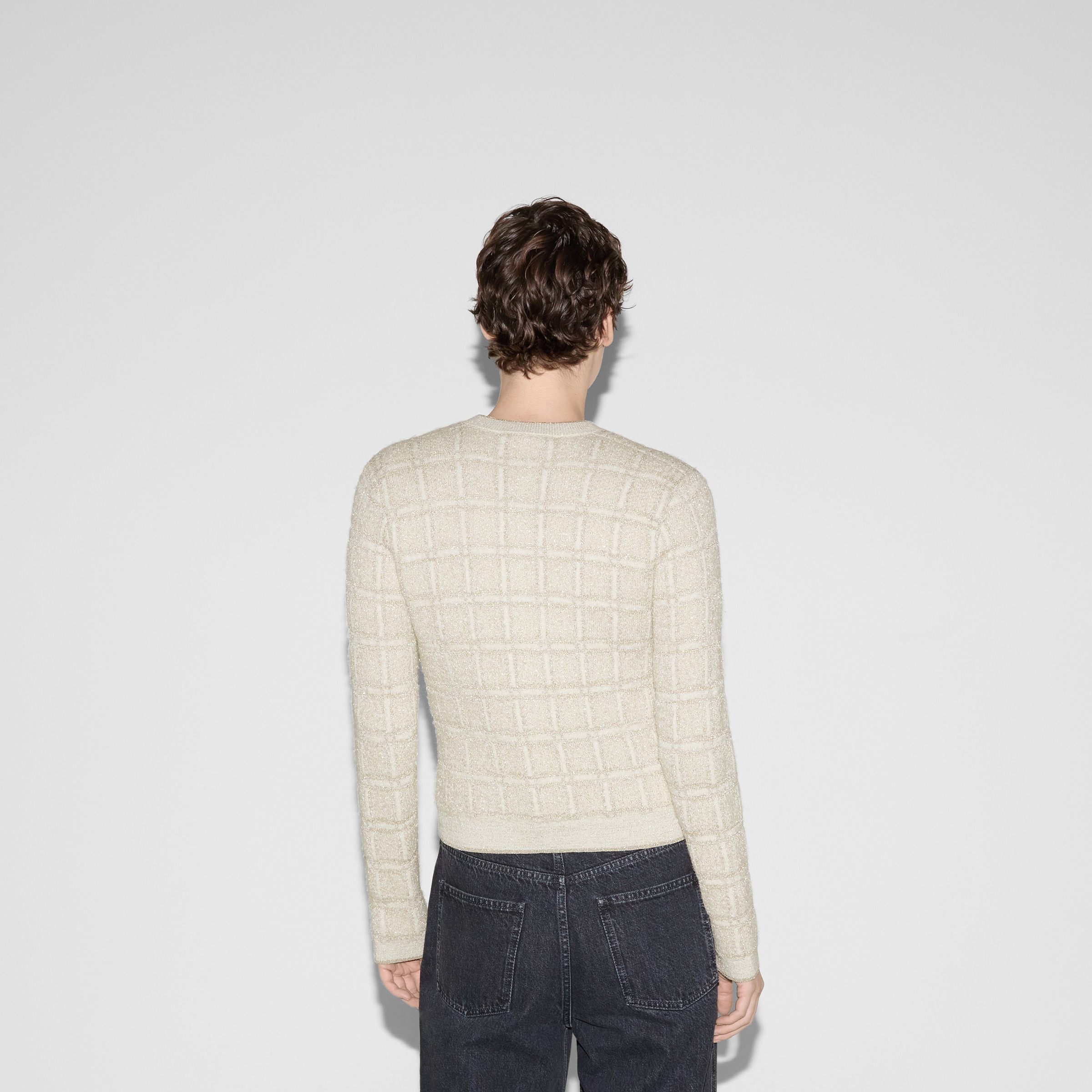 Wool and lamé check jacquard cardigan - 4