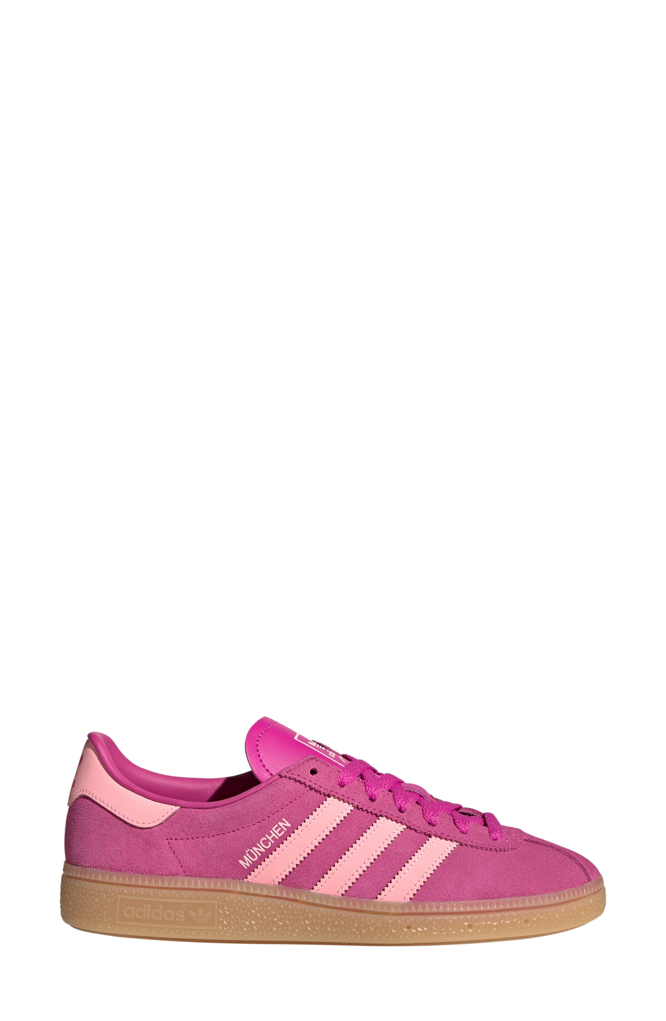 adidas München Sneaker in Semi Lucid Fuchsia/Pink/Gum at Nordstrom - 3