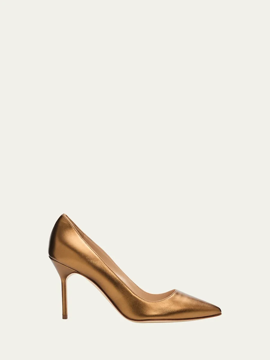 90mm BB Metallic Leather Pumps - 1