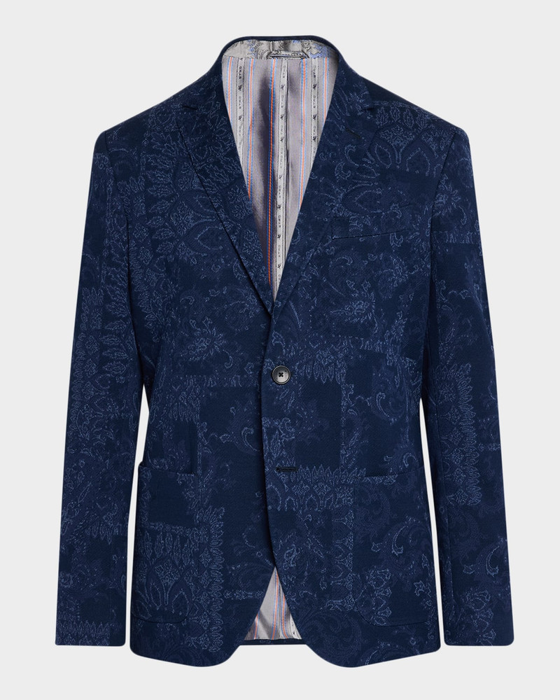 Men's Floral Motif Cotton Jacquard Sport Coat 1