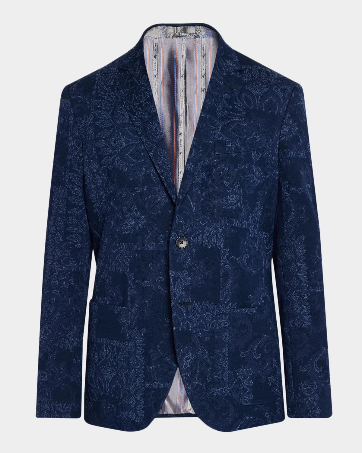 Men's Floral Motif Cotton Jacquard Sport Coat - 1