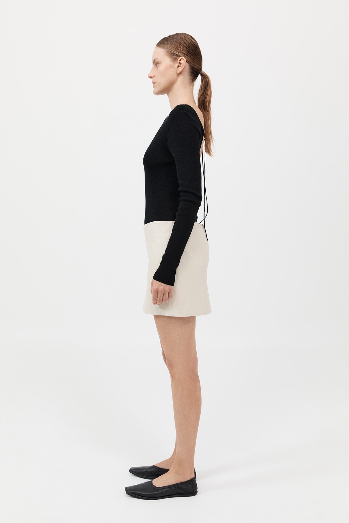 Leather Mini Skirt - Tofu - 5